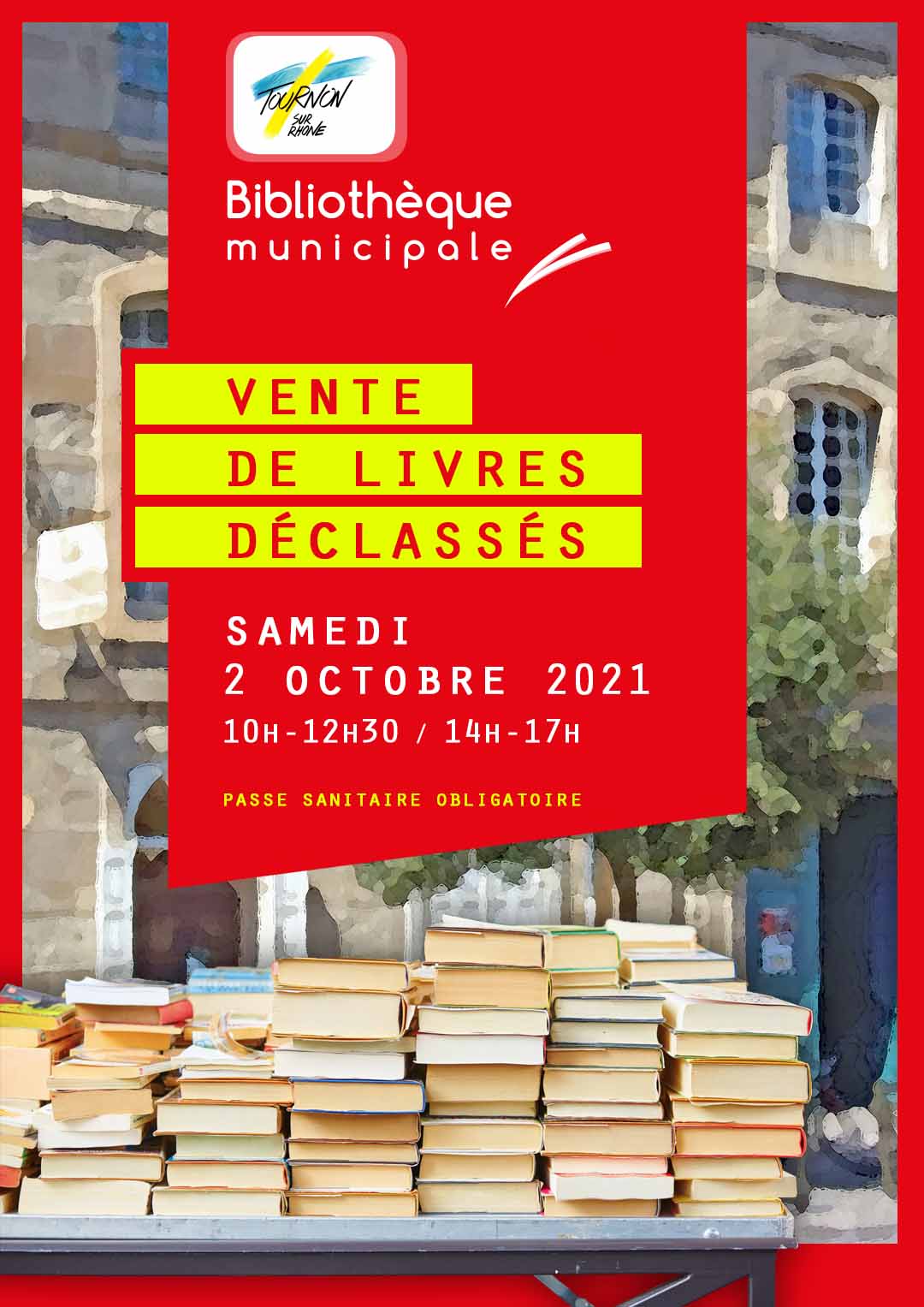 La bibliothèque municipale de Tournon-sur-Rhône organise une vente de livres déclassés.Samedi 2 octobre 2021 de 10h à 12h30 et de 14h à 17h.